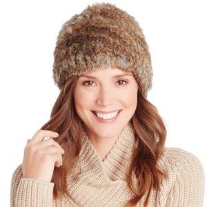 NWT J. McLaughlin Authentic Rabbit Fur Hat